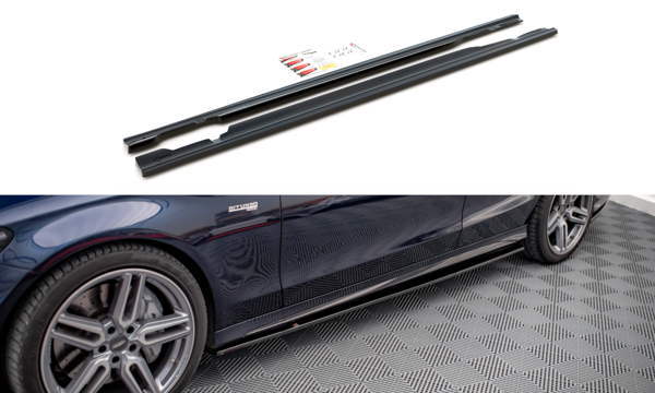 Maxton Side Skirts Diffusers Mercedes- Benz C43 Amg W205 - Textured