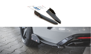 Maxton Rear Side Splitters + Flaps V.2 Skoda Octavia RS Mk4 - Gloss Black