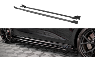 Maxton Street Pro Side Skirts Diffusers + Flaps Audi RS3 Sportback 8Y - Black + Gloss Flaps    