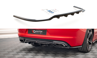 Maxton Central Rear Splitter (With Vertical Bars) Dodge Charger Rt Mk7 Facelift - Textured