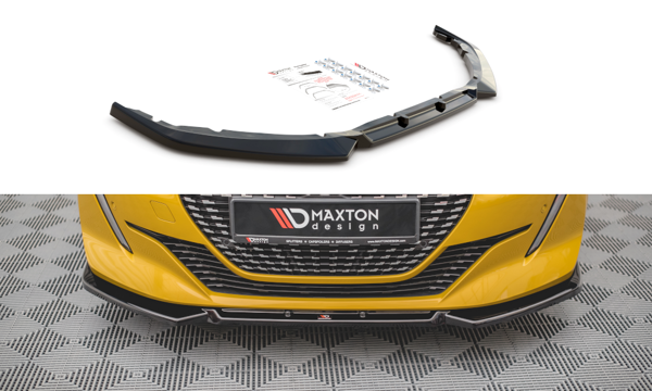 Maxton Front Splitter V.1 Peugeot 208 Mk2 - Gloss Black