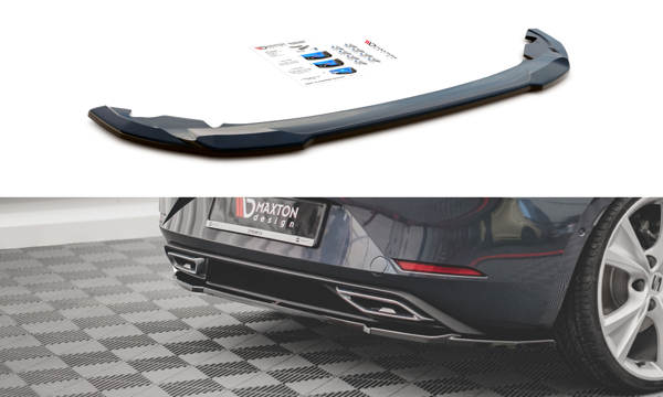 Maxton Central Rear Splitter For Seat Leon Fr Hatchback Mk4 - Gloss Black