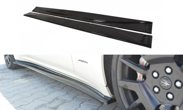 Maxton Side Skirts Diffusers Maserati Granturismo 2007-2011 - Gloss Black