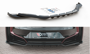 Maxton Central Rear Splitter (With Vertical Bars) BMW I8 - Gloss Black