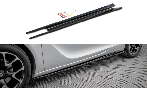 Maxton Side Skirts Diffusers Opel Astra Gtc Opc-Line J - Gloss Black