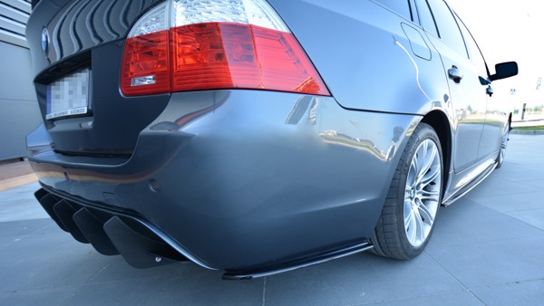 Maxton Rear Side Splitters For BMW 5 E60/E61 M-Pack - Gloss Black