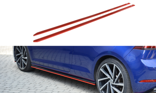 Maxton Side Skirts Diffusers V.2 VW Golf 7 R / R-Line Facelift - Gloss Black