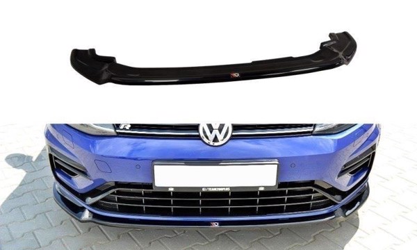 Maxton Front Splitter V.3 VW Golf 7 R / R-Line Facelift - Gloss Black
