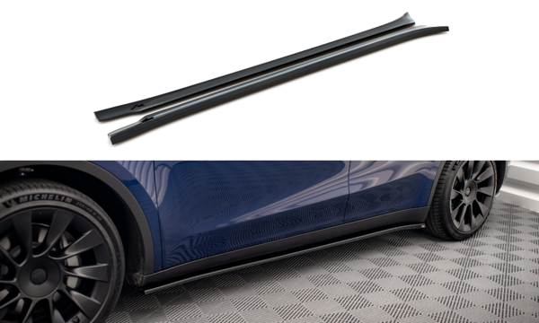 Maxton Side Skirts Diffusers V.2 Tesla Model Y - Textured