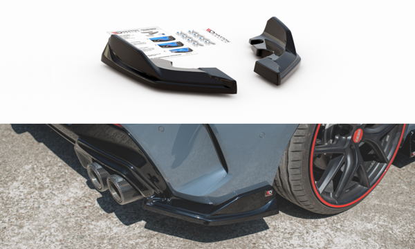 Maxton Rear Side Splitters V.4 For BMW 1 F40 M-Pack/ M135I - Gloss Black