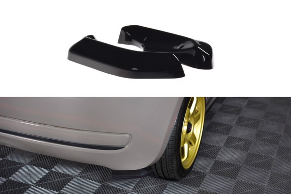 Maxton Rear Side Splitters Fiat 500 Hatchback Preface - Gloss Black
