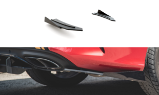 Maxton Racing Durability Rear Side Splitters + Flaps Mercedes-Amg C43 Coupe C205 - Black + Gloss Flaps    