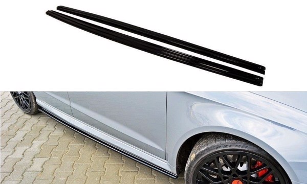 Maxton Side Skirts Diffusers Audi RS3 8V Sportback - Gloss Black