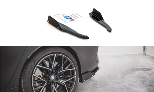 Maxton Rear Side Splitters + Flaps V.1 BMW M8 Gran Coupe F93 - Gloss Black