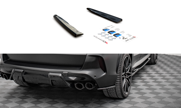 Maxton Rear Side Splitters BMW X5M F95 - Gloss Black