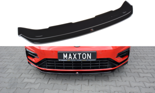 Maxton Front Splitter V.5 VW Golf 7 R / R-Line Facelift - Gloss Black