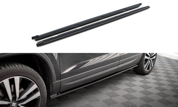 Maxton Side Skirts Diffusers Seat Ateca Mk1 - Gloss Black