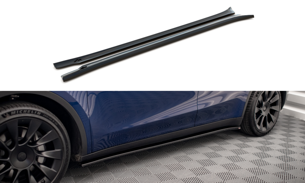 Maxton Side Skirts Diffusers V.2 Tesla Model Y - Gloss Black