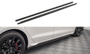 Maxton Side Skirts Diffusers Audi A4 B9 Facelift - Gloss Black