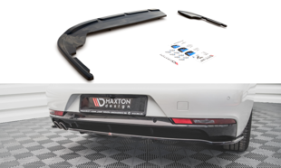 Maxton Central Rear Splitter (With Vertical Bars) Peugeot 508 Gt-Line Mk2 - Gloss Black