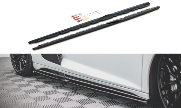 Maxton Side Skirts Diffusers Audi R8 Mk2 Facelift - Gloss Black