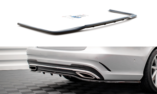 Maxton Central Rear Splitter (With Vertical Bars) Mercedes-Benz E Amg-Line Sedan W212 Facelift - Gloss Black