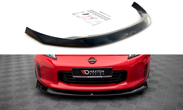 Maxton Front Splitter V.1 Nissan 370Z Facelift - Gloss Black