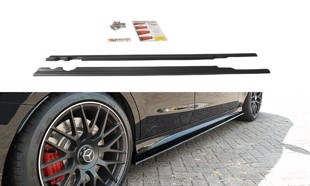 Maxton Side Skirts Diffusers Mercedes C-Class S205 63Amg Estate - Gloss Black
