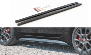 Maxton Side Skirts Diffusers Fiat 124 Spider Abarth - Gloss Black