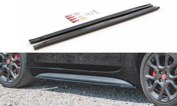 Maxton Side Skirts Diffusers Fiat 124 Spider Abarth - Gloss Black