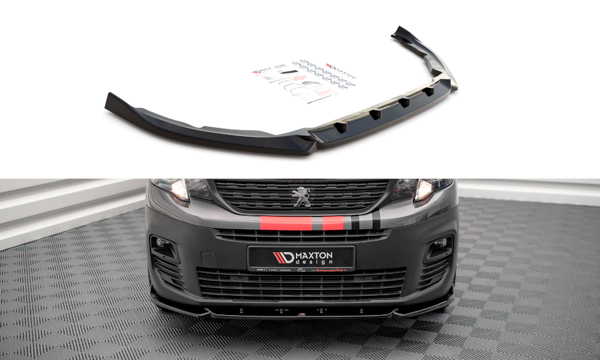 Maxton Front Splitter Peugeot Partner Mk3 - Gloss Black