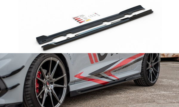 Maxton Side Skirts Diffusers V.3 Ford Fiesta Mk8 St / St-Line - Gloss Black