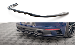 Maxton Central Rear Splitter (With Vertical Bars) V.1 Porsche 911 Carrera Aero 992 - Gloss Black