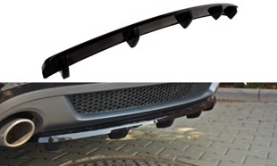 Maxton Central Rear Splitter Audi A5 S-Line (With A Vertical Bar) - Gloss Black