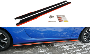 Maxton Side Skirts Diffusers V.2 Subaru Brz/ Toyota Gt86 Facelift  - Gloss Black + Red