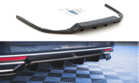 Maxton Central Rear Splitter (With Vertical Bars) Volkswagen Passat B8 - Gloss Black