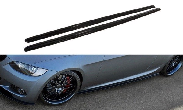 Maxton Side Skirts Diffusers For BMW 3 E92 Mpack - Gloss Black