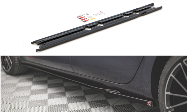 Maxton Side Skirts Diffusers V.1 Seat Leon Fr Mk4 / Cupra Leon  - Gloss Black