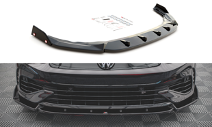 Maxton Front Splitter + Flaps V.2 Volkswagen Golf R Mk8 - Gloss Black