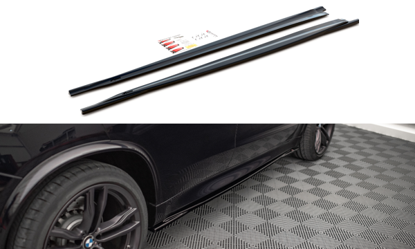 Maxton Side Skirts Diffusers BMW X5 M F15 - Gloss Black
