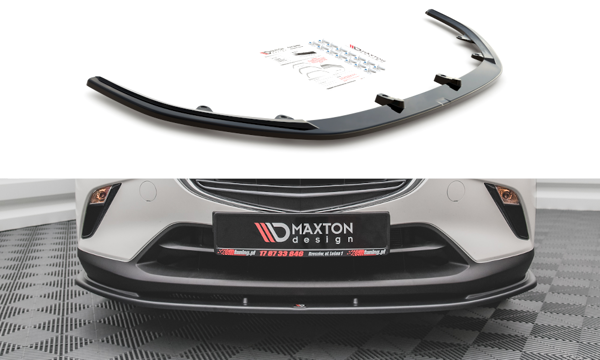 Maxton Front Splitter V.1 Mazda Cx-3 - Gloss Black