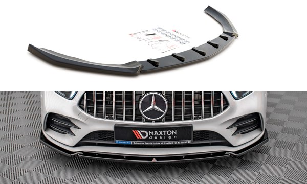 Maxton Front Splitter V.4 Mercedes A35 Amg / Amg-Line W177  - Textured
