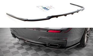 Maxton Central Rear Splitter (With Vertical Bars) BMW 7 M-Pack F01 - Gloss Black