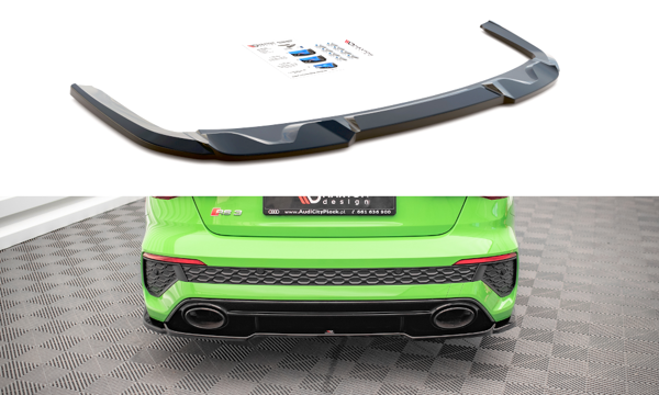 Maxton Central Rear Splitter Audi RS3 Sedan 8Y - Gloss Black