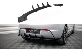 Maxton Street Pro Rear Valance + Flaps Opel Astra Gtc Opc-Line J - Black + Gloss Flaps    