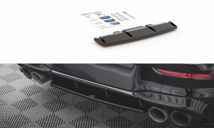Maxton Central Rear Splitter For Volkswagen Golf R Mk8 - Gloss Black