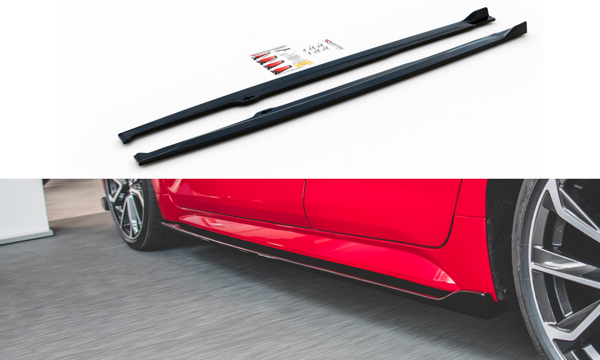 Maxton Side Skirts Diffusers Toyota Corolla Xii Hatchback - Gloss Black