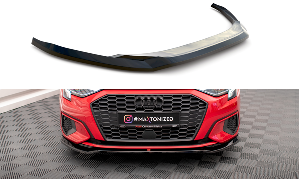 Maxton Front Splitter V.2 Audi A3 8Y - Gloss Black