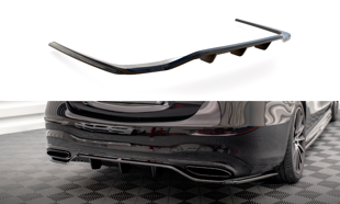 Maxton Central Rear Splitter (With Vertical Bars) Mercedes-Benz S Amg-Line W223 - Gloss Black