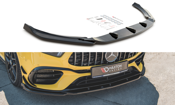 Maxton Front Splitter V.2 Mercedes-Amg A 45 S W177 - Gloss Black